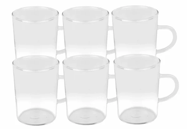 Null 6er Set Teeglas Ceylon 220ml – Klassische Teetasse Aus Hitzebeständigem Glas Mit Henkel 1